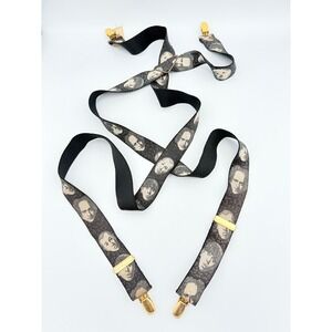 Vintage 1995 The Three Stooges Suspenders Black White Novelty Comedy Clip On